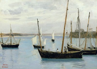 Granville, Fishing Boats by Jean Baptiste Camille Corot